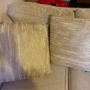 Anthropologie Tan Accent Pillows with Luxurious Texture